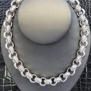 David Yurman .925 Sterling Silver Rolo Link Necklace 18"